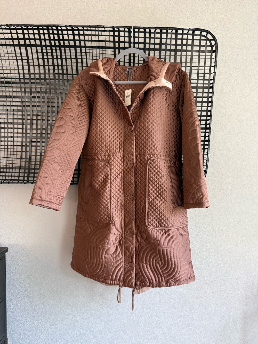 Anthropologie Embroidered Hooded Anorak Coat - Picture 2 of 9